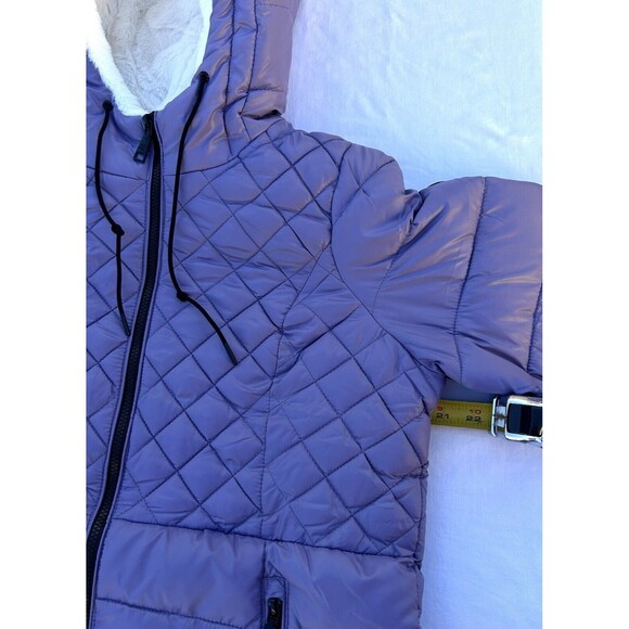 Steve Madden‎ Womens Large Lavender Puffer Faux Fur Lining NWT Jacket - Picture 6 of 15